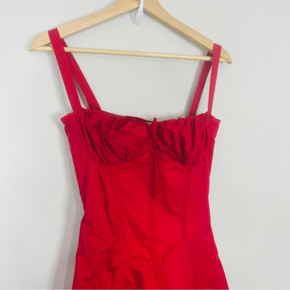 House of CB Carmen red Rose Bustier Vibrant Red Midi Dress size small plus cup - Picture 6 of 14